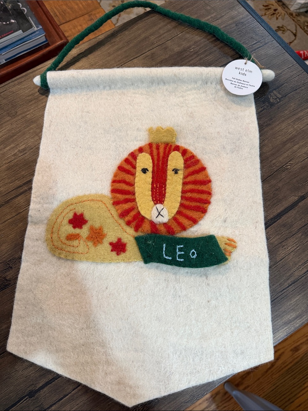 West Elm Leo Lion Felt Zodiac Banner.